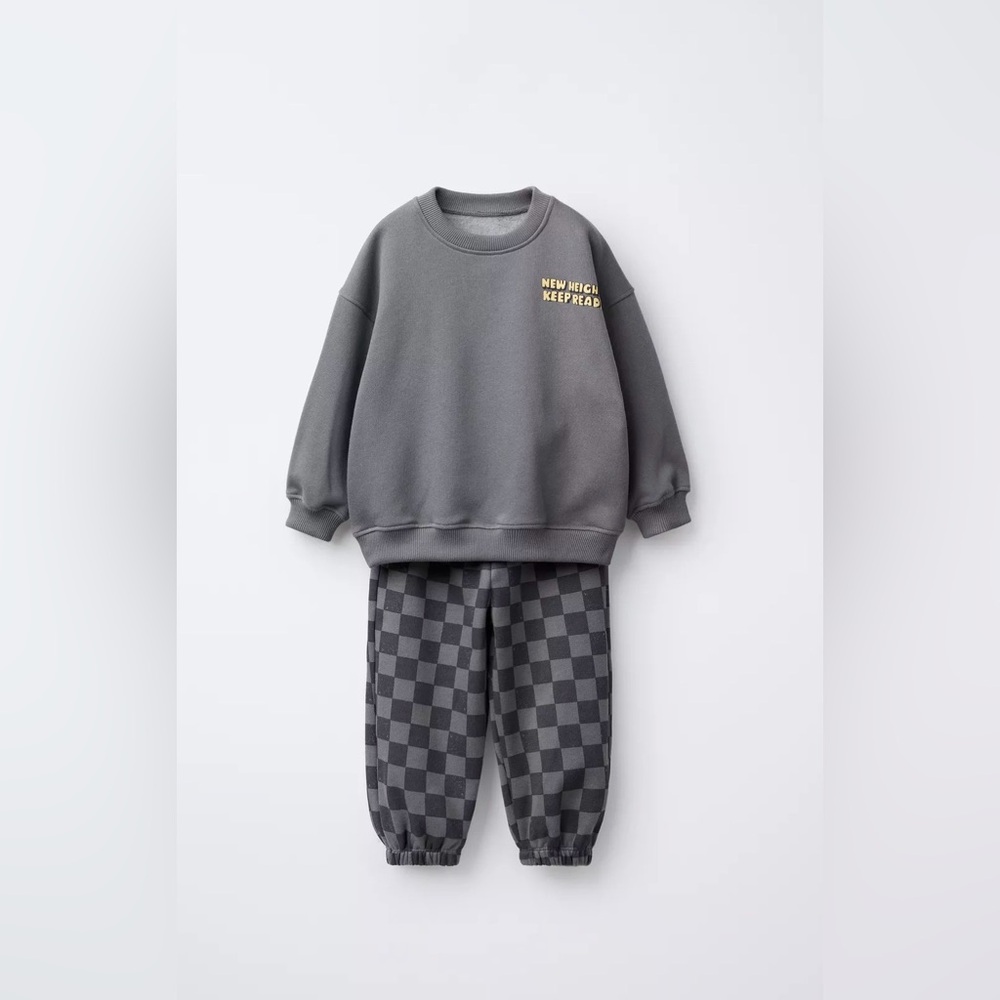 Zara Gray and Black Kids Matching Set